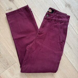 Free People x Dickies Burgundy Duck Canvas Utility Pants Size 4